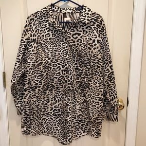Leopard spotted and zebra striped Chico’s blouse